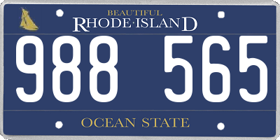 RI license plate 988565