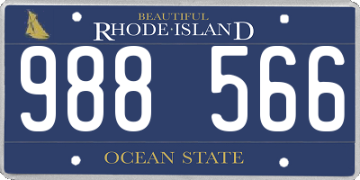 RI license plate 988566