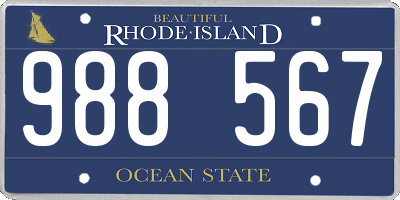 RI license plate 988567