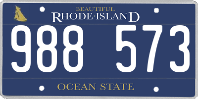 RI license plate 988573