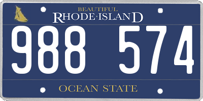 RI license plate 988574