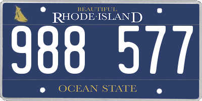 RI license plate 988577