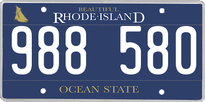 RI license plate 988580