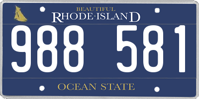 RI license plate 988581