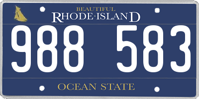 RI license plate 988583