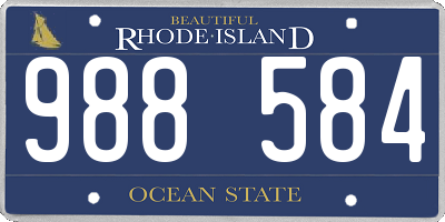 RI license plate 988584