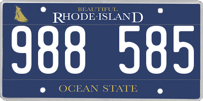 RI license plate 988585