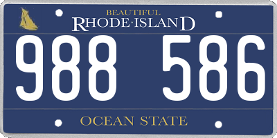 RI license plate 988586