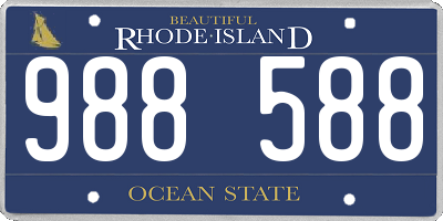 RI license plate 988588