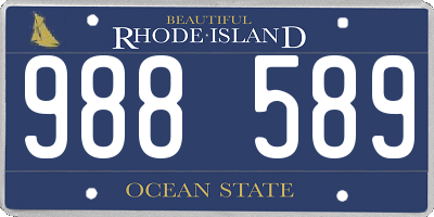 RI license plate 988589