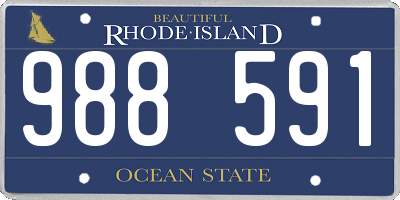 RI license plate 988591