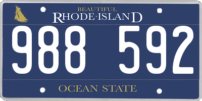 RI license plate 988592