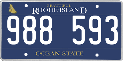 RI license plate 988593