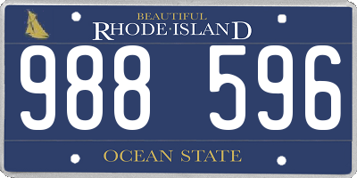 RI license plate 988596