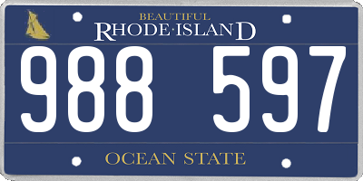 RI license plate 988597