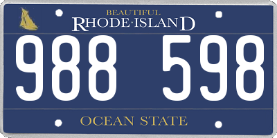 RI license plate 988598