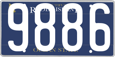 RI license plate 9886