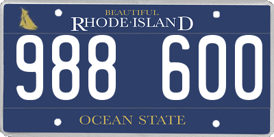 RI license plate 988600