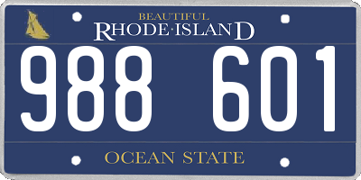 RI license plate 988601