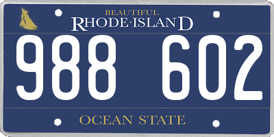 RI license plate 988602