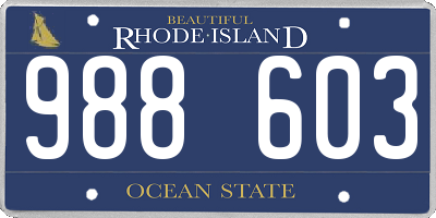 RI license plate 988603