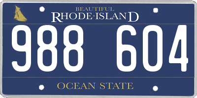 RI license plate 988604