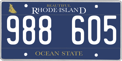 RI license plate 988605