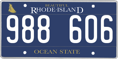 RI license plate 988606