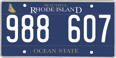 RI license plate 988607