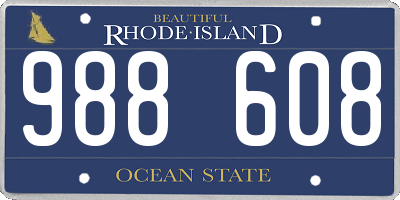 RI license plate 988608