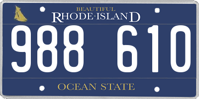 RI license plate 988610