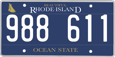 RI license plate 988611