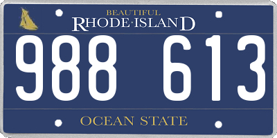 RI license plate 988613