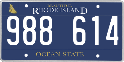 RI license plate 988614