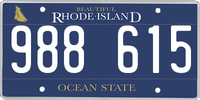 RI license plate 988615