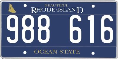 RI license plate 988616