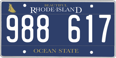 RI license plate 988617