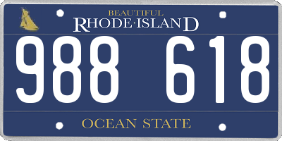 RI license plate 988618