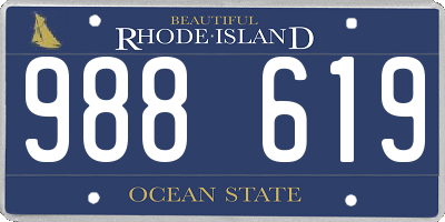 RI license plate 988619