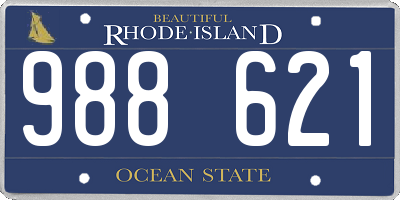 RI license plate 988621