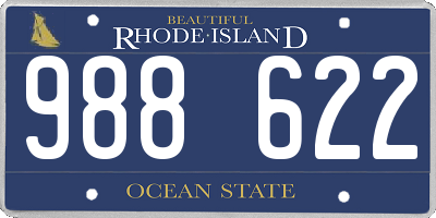 RI license plate 988622