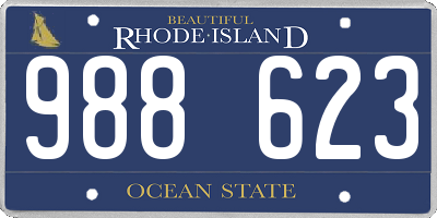 RI license plate 988623