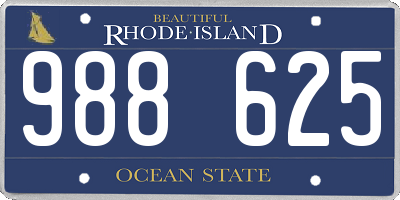 RI license plate 988625