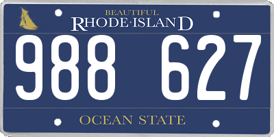 RI license plate 988627