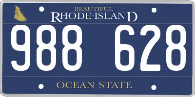 RI license plate 988628