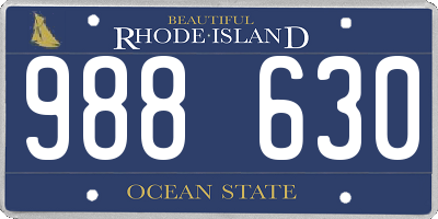 RI license plate 988630