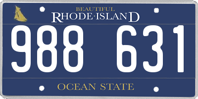 RI license plate 988631