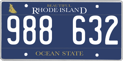 RI license plate 988632