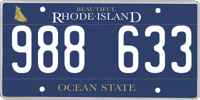 RI license plate 988633