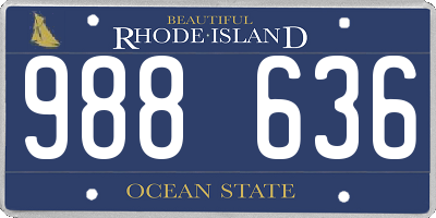 RI license plate 988636